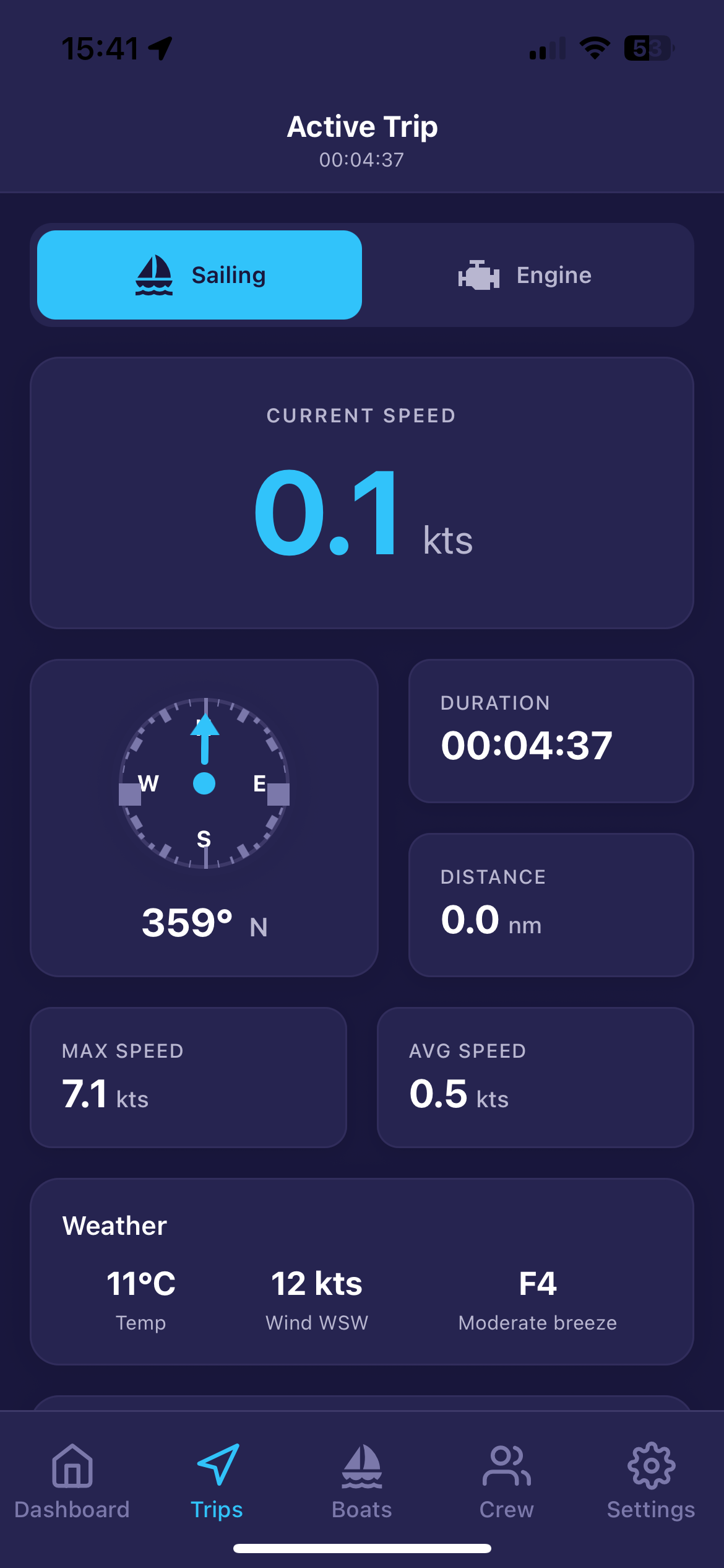 Live trip tracking
