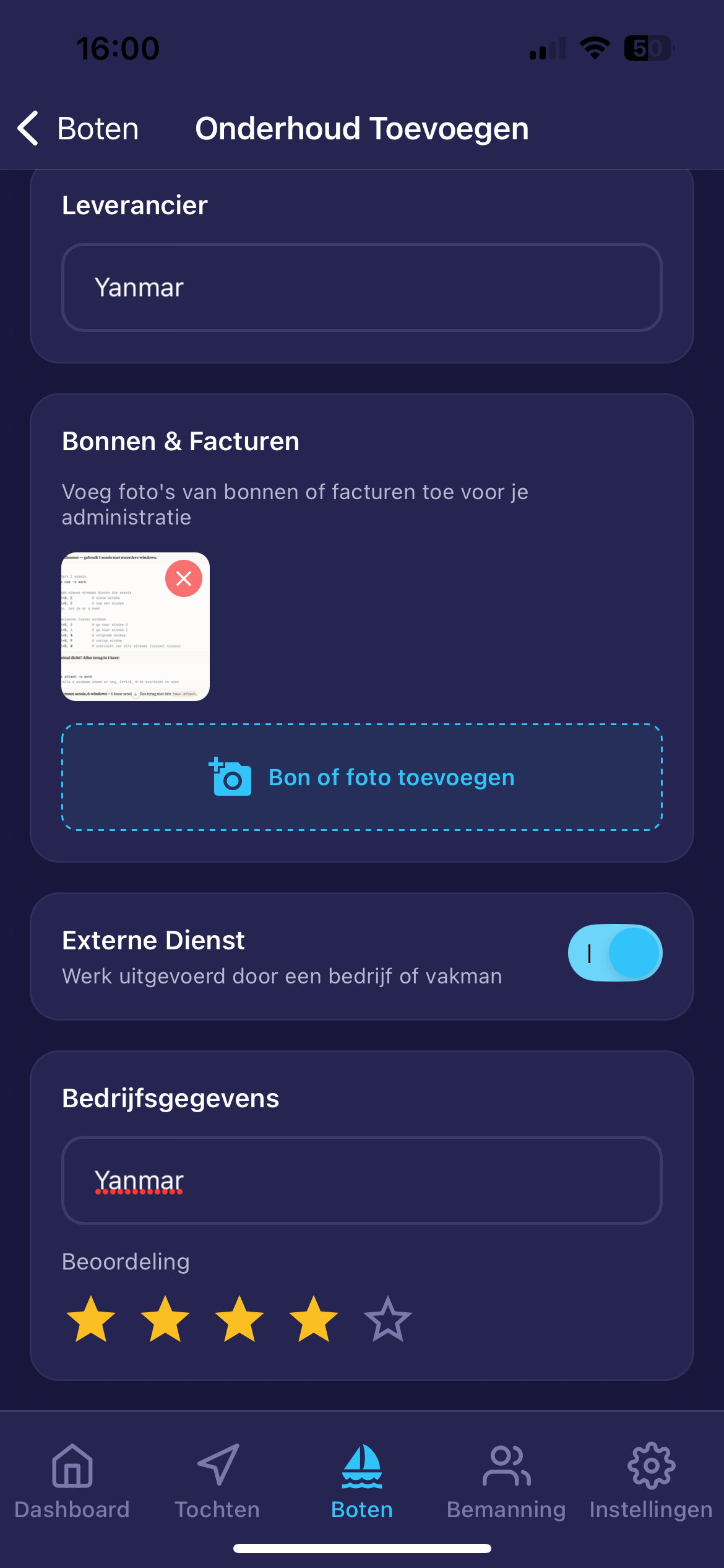 Onderhoudslogboek